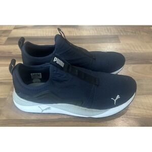 Men's Puma Racer Shoes Slip On Sneakers No Tie Blue Athletic Casual Size 10.5
